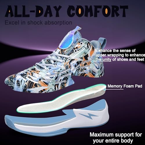 Men's High Top Basketball Shoes Lightweight Breathable Non Slip Gym Sneakers Suitable Training Sports2