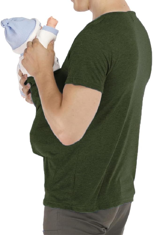 Men's Baby Carrier Soothe V Neck Short Sleeve Kangaroo T Shirt - Image 4