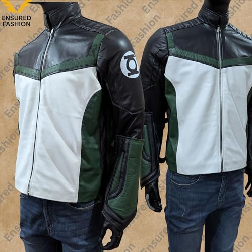 Guy Gardner Green Inspired Lantern Jacket – Green Superhero Cosplay Real Leather with Arm Pad2
