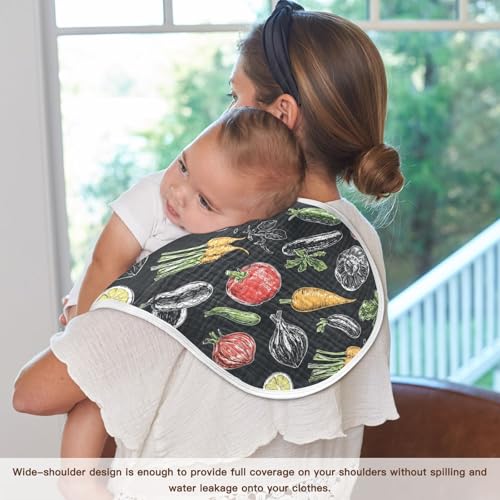 vvfelixl Muslin Burp Cloths Vegetables Icon Drawing Baby Washcloths for Baby Girl Boys 2 Pack4