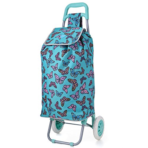Hoppa 23 Lightweight Wheeled Shopping Trolley Hard Wearing Light Weight Polyester Rolling Push Trolley 47l 3 Year Guarantee Butterflies Mint B00zal7v1k Amazon Price Tracker Tracking Amazon Price History Charts