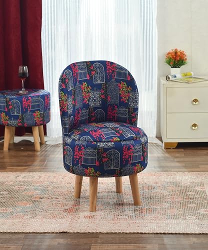 Image of SR Ottoman Chair Pouffes Stool for Living Room Mudda Sitting Furniture Footrest Seat Pouffe Puffy Foam Stool Printed Pouffes for Sitting Foot Rest, (18x32 Inch, Blue)
