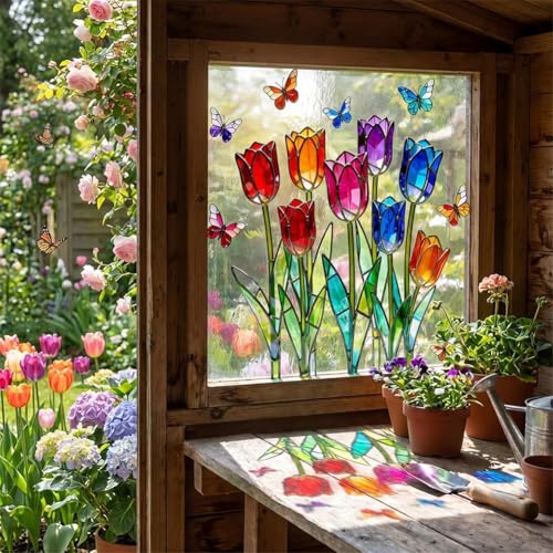Vinilo decorativo para ventana tulipán miniatura 1