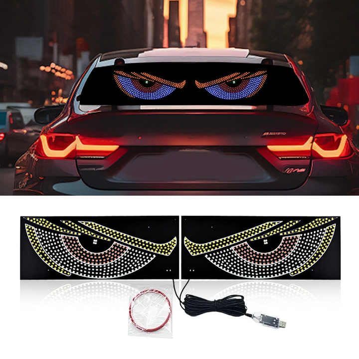 Image of AutoBizarre Devil Eyes LED lights For Car Windshield Led Panel With USB For Car Rear Window Universal for All Cars, Vans, Trucks, etc (Blue)