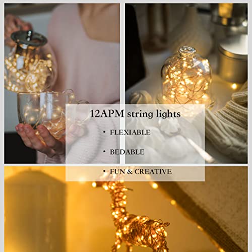 12Apm Dimmable Starry Fairy Copper String Lights, 66 Ft 200 Leds With Usb Plug In Powered For Bedroom Indoor Wedding Party Halloween Thanksgiving Christmas Ambiance Lighting, Ip 65 Waterproof #TOP1