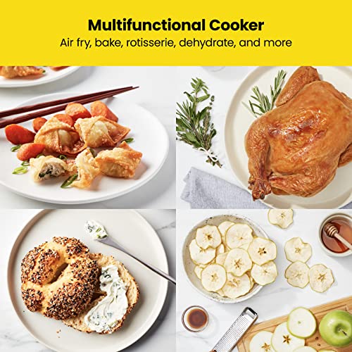 This is a picture of a product for sale called CHEFMAN Multi-Functional Digital Air Fryer+ Rotisserie,  Dehydrator,  Convection Oven,  17 Touch Screen Presets Fry,  Roast,  Dehydrate,  Bake,  XL 10L Family Size,  Auto Shutoff,  Large Easy-View Window,  Black