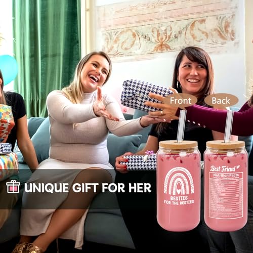 Save 15% on ANOTION Bestie Friendship Glass Mug - Perfect Sister Gift - Image 3