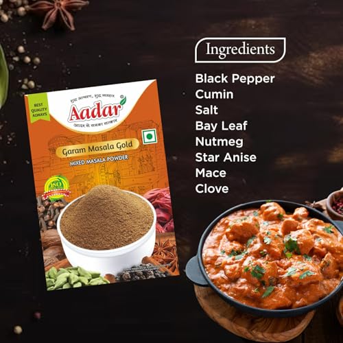 Image of Aadar Spices Garam Masala Gold 50g Box for Meat and chicken Curry, No added color, Permium Garam Masaala (Pack of 1)