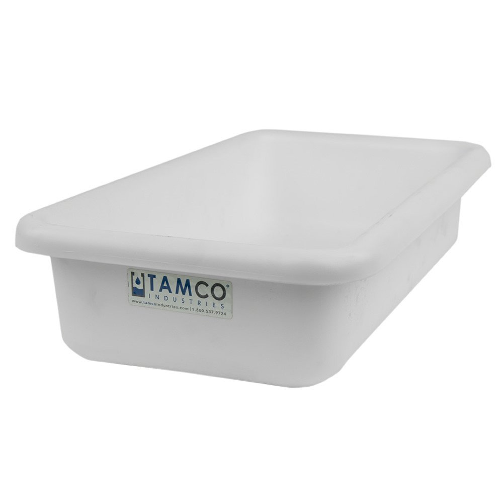 12-1/8inch L x 8-1/4inch W x 3inch H White Polyethylene Tamco Tote Pan