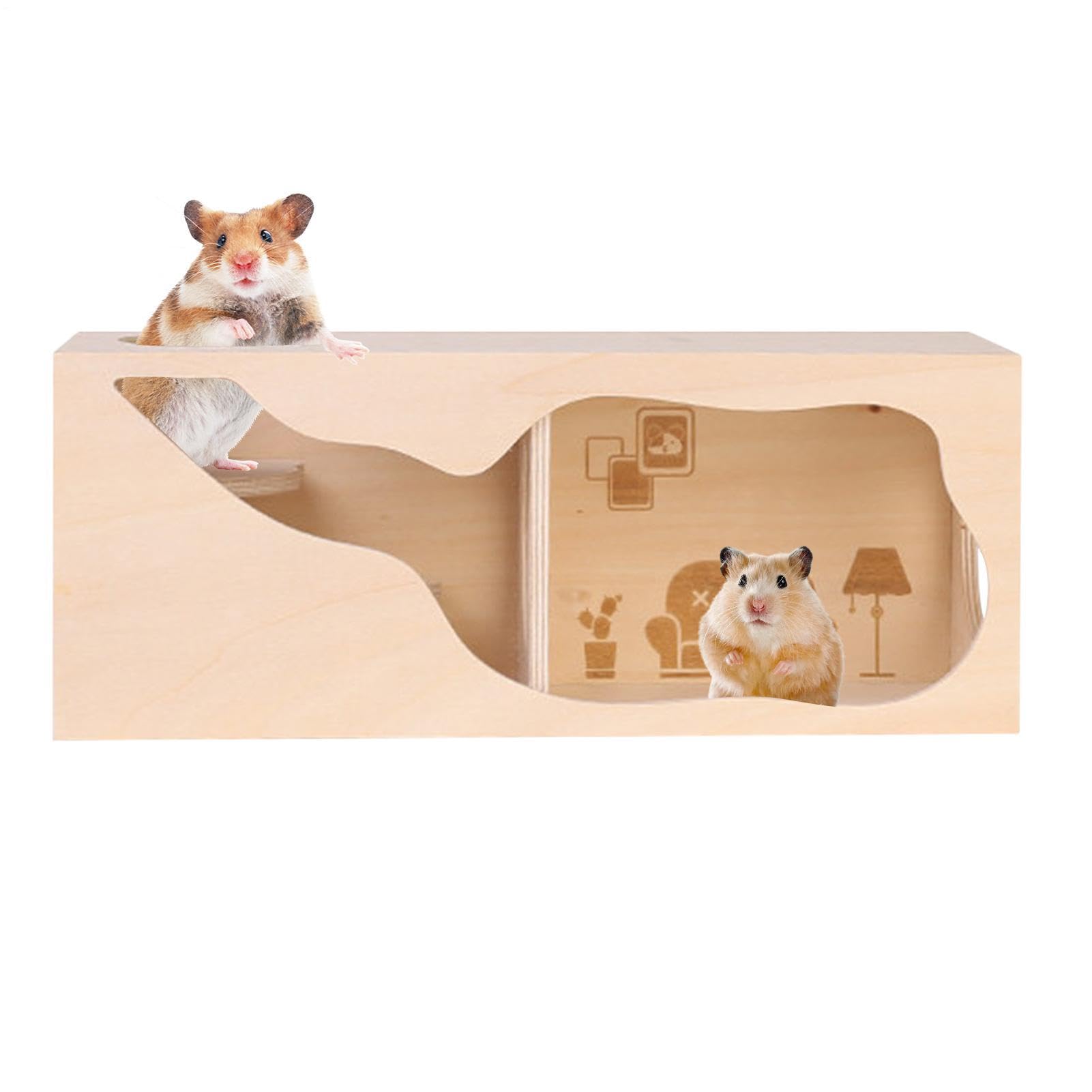 Generisch Hamsterkäfig Aus Holz -Tunnel-Beschäftigungsspielzeuge