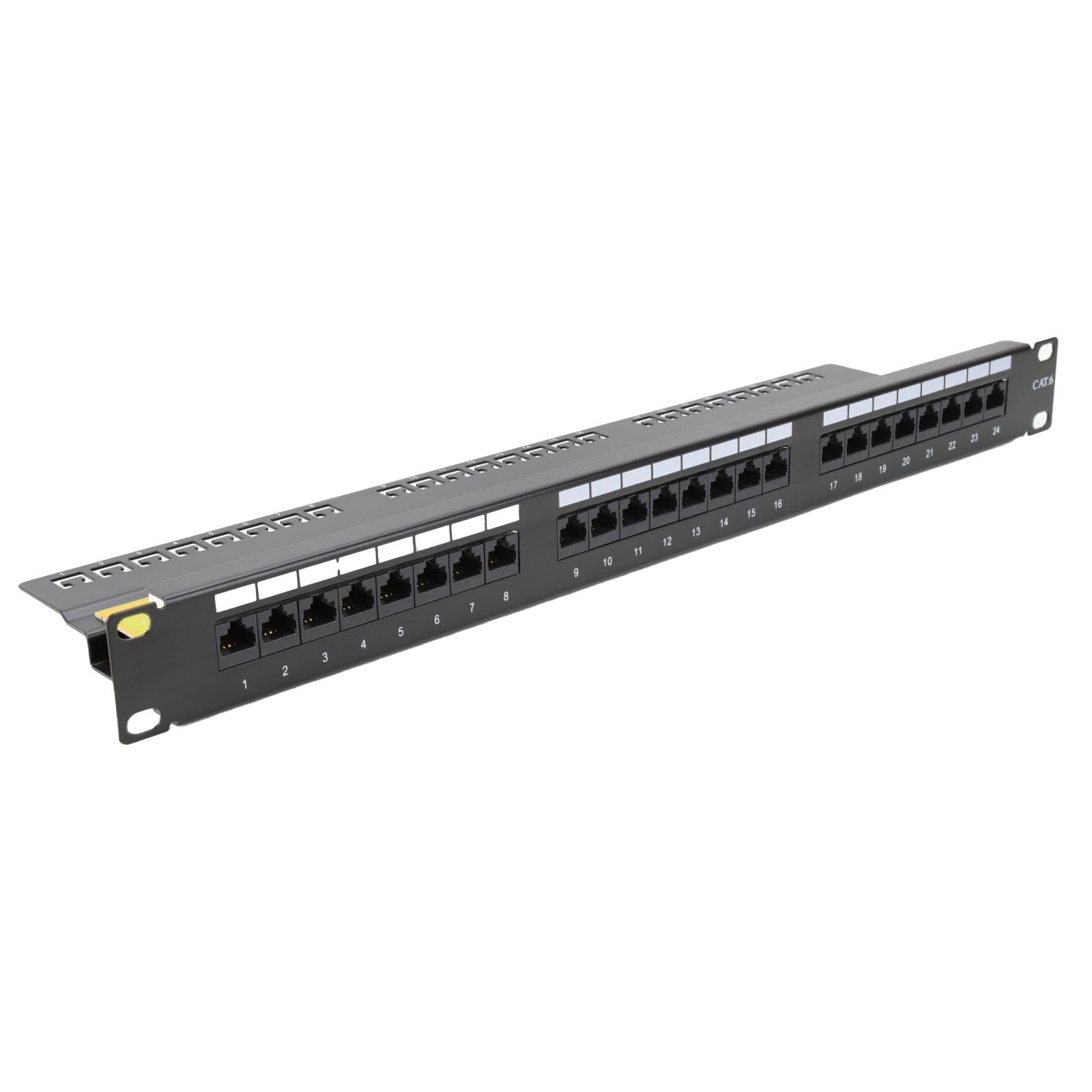 24 Port Vertical Punchdown CAT6 Patch Panel 19 inch Network UTP & Cable Management