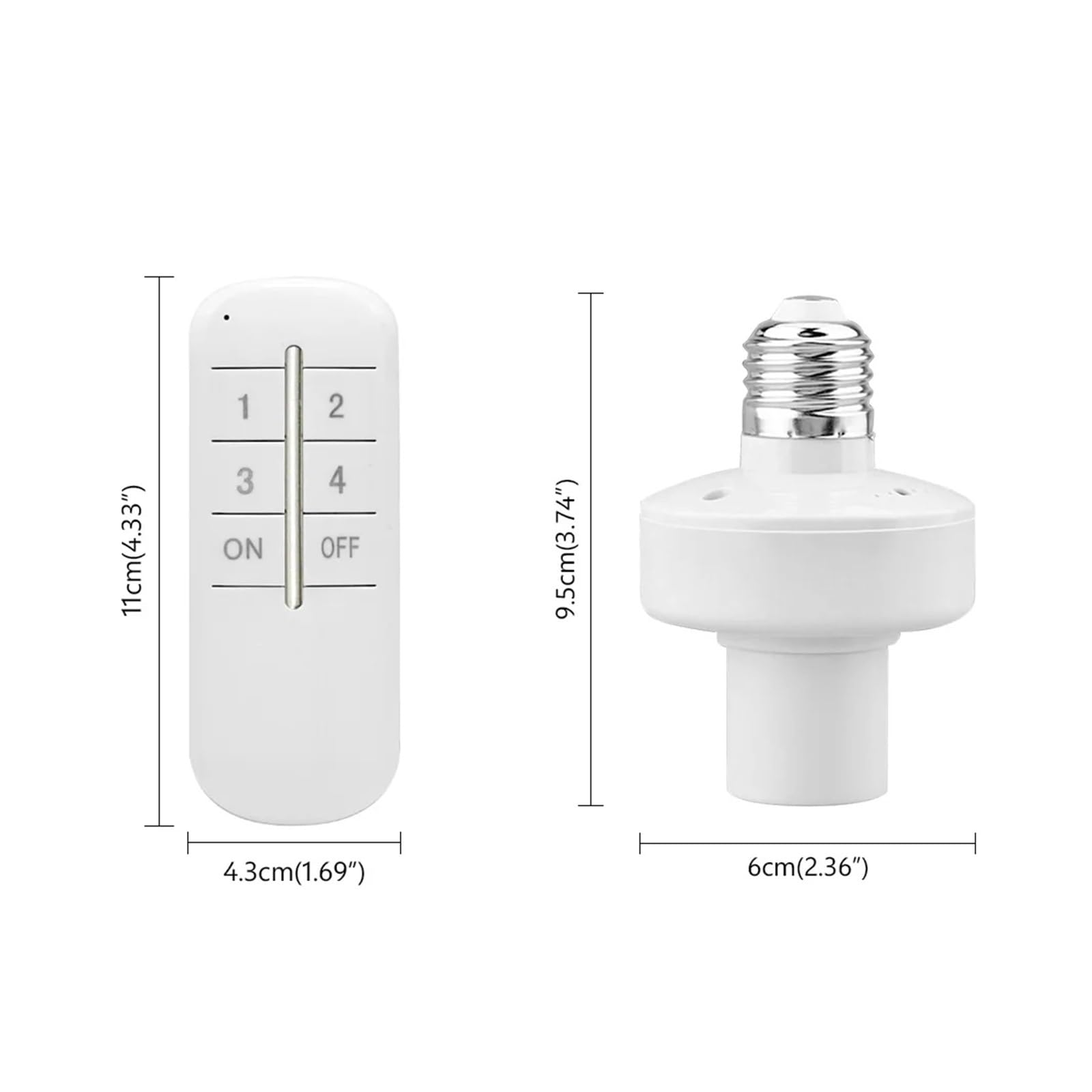 Generico Telecomando senza fili E27 Portalampada portalampada 20M for lampadine a LED Kit interruttore luce wireless AC180-250V(1Remote 3Holder)