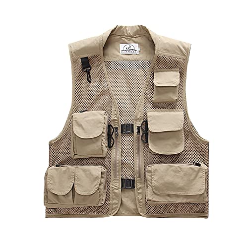 DAIHAN Gilet de Plein Air Multi-Poches Pour Hommes Gilet de Chasse