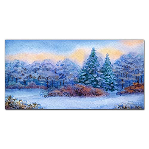 Impression sur verre trempé haute définition forêt de neige