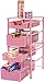 Simple Houseware Stackable 2 Tier Sliding Basket Organizer Drawer, Pink