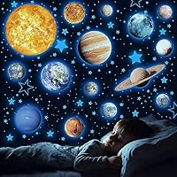 Solar System Wall Decals Glow in The Dark Stars 780 PCS, Glowing Planets Stickers for Ceiling, Nursery Wall Stickers for Bedroom, Kids Room Decorations (Blue)