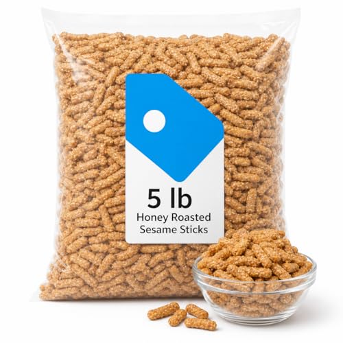 Honey Roasted Sesame Sticks, Sweet Crunchy Snack, 5 lb Bulk Bag image 2