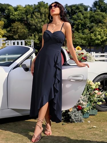 Image of ECOWISH Women's Summer Strapless Maxi Dress 2026 Off Shoulder Hollow Out Smocked A Line Tube Tiered Long Dresses