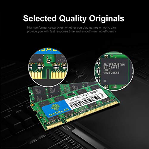 Image of Rasalas 4GB (2x2GB) DDR2 667 Sodimm PC2-5300S 1.8V CL5 RAM Memory Modules for Intel, MAC, AMD Laptops