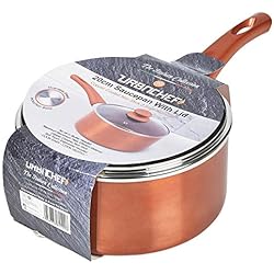 Sartenes Chef Sauce URBN-CHEF - Cazo de cerámica para inducción de acero y cobre, con tapa 20cm Sauce Pan With Lid