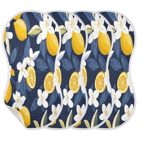 Cartoon Lemon Burp Cloths Cotton Baby Washcloths,Large 22x11in Burping Cloth Absorbent and Soft for Newborn Baby Boys and Girls,2 Pack3