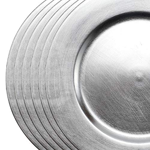 Set de 6 platos cargadores plateados miniatura 3