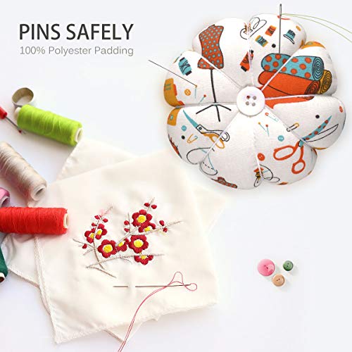 Ezakka Pin Cushions For Sewing, Wrist Pin Cushion Cute Sewing Pin Holder Needle Pincushions (Sewing Necessities Pattern White) #TOP5