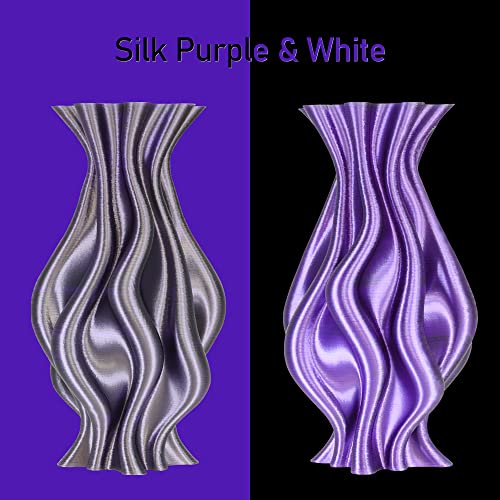 Image of MIKA3D 1.75mm Silk Shiny Purple Black PLA Dual Color Co-Extrusion 3D Filament, 2 Colors in 1 3D Filament, 1KG 3D Printing Material with Bicolor Dichromatic 2 Silk Shiny Colors, Widely Fit 3D Printers