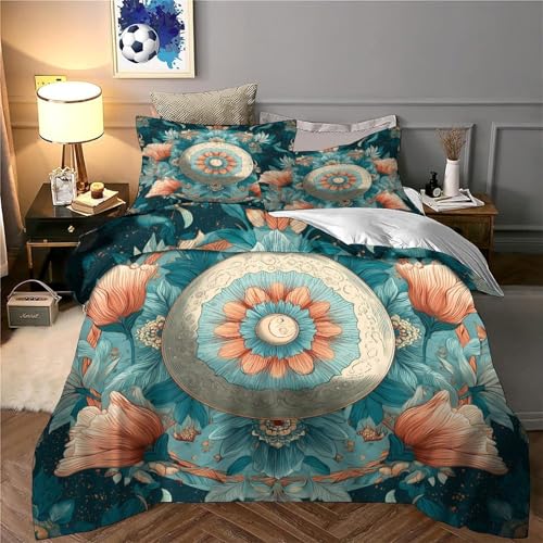 Housse de couette mandala 3D en microfibre de luxe bohème King - 6