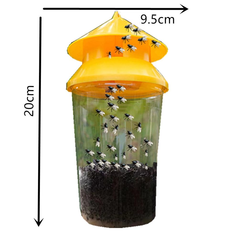 Trappole per mosche riutilizzabili, 2 pezzi per esche per mosche che per uso esterno nei pascoli, fruttetti, fienili, fattorie, giardini, incurie.