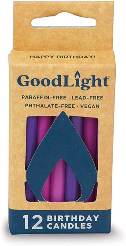 Amazon Com Goodlight Paraffin Free Vegan Birthday Candles Pink Purple Home Improvement