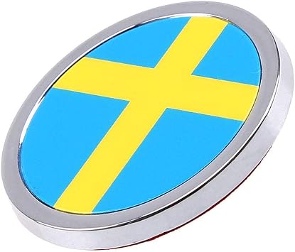 1 Pcs Car Styling Sweden National Flag 3D Metal Sticker Mini Round Emblem