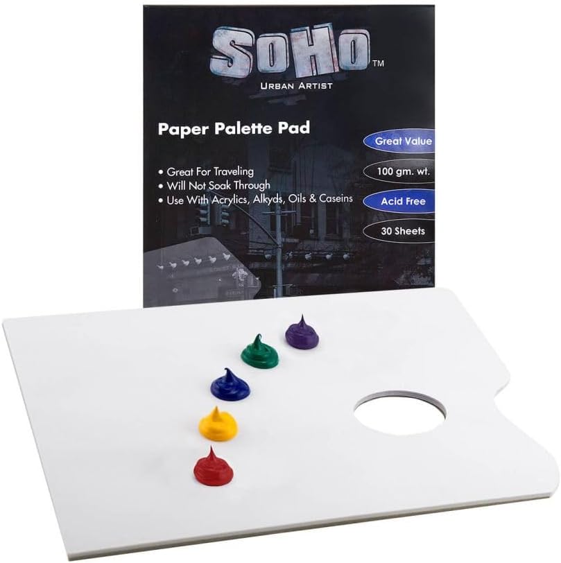 SoHo Urban Artist Disposable White Paper Palette Pads