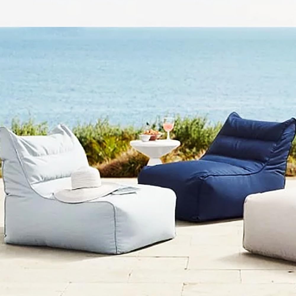 SXBCyan Housse De Pouf Imperméable sans Remplissage, Flottant for Piscine, Extérieur, Oxford, Chaise Longue Flottante, Canapé-lit(80cm-Light Sand)