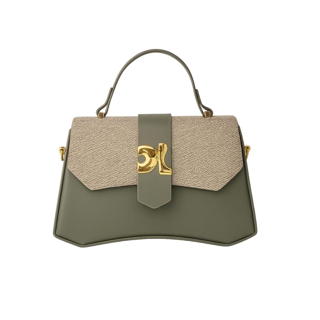 GenericDesigner Handbag with Gold Lock, Multiple Colours, Size 23.5x8x15 cm, Textured Pattern