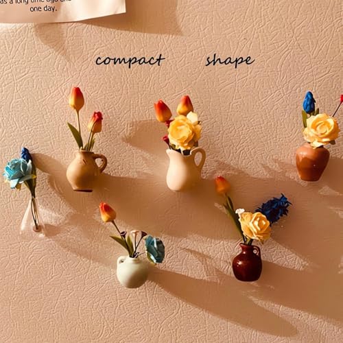 8PCS Mini Imán Florero Cerámico para Refrigerador miniatura 7