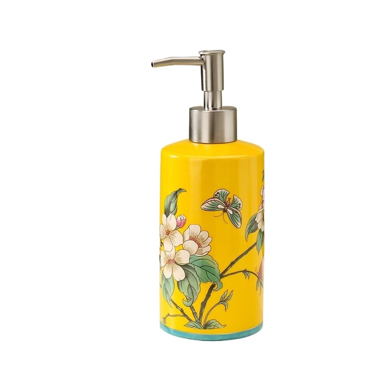 soap dispenser Luxury Ceramic Soap Dispenser With Pump For Bathroom Shampoo, Shower Gel, And Lotion Press Bottle(Yellow)