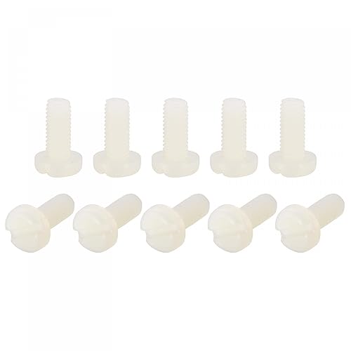uxcell Tornillos de máquina de nailon, pernos de sujeción de cabeza ranurada M5x12mm para electrónica, comunicaciones, equipos, 50 unidades