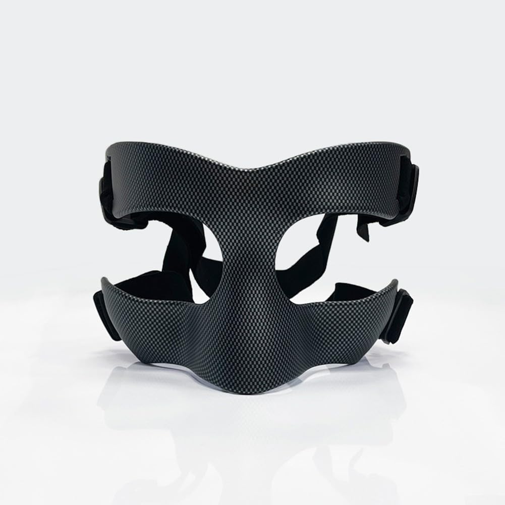 Maschera da basket in fibra di carbonio, protezione per il naso da uomo, leggera e protettiva per calcio, sport e allenamento