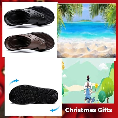 CLSQLXYJZC Mens Adjustable Slip on Open-Toe Two Uses Arch Support Sandals, Summer Lightweight Non- Slip Foot Split Toe Beach Sandals, for Relief Hallux Valgus, Heartwarming Men Birthday Ideas3