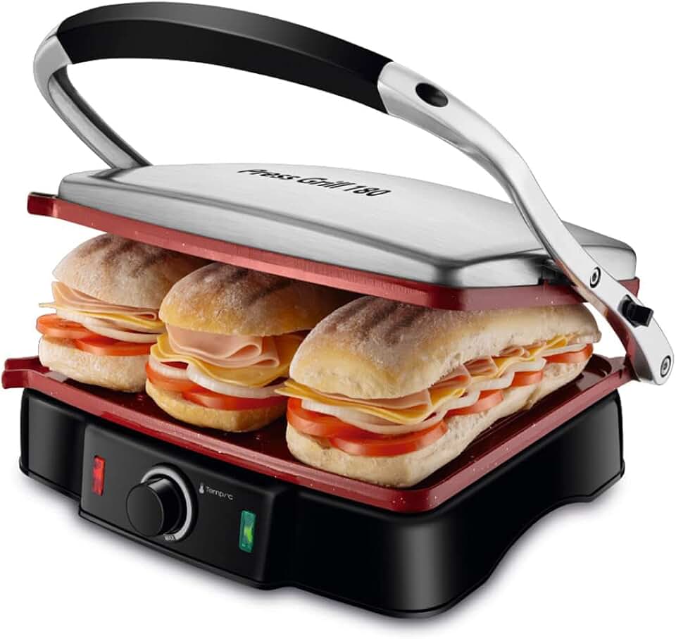 MONDIAL Press Grill 180°, Preto/Inox, 1800W, 110V - PG-02