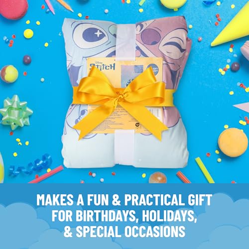 Image of Jay Franco Kids Slumber Bag and Pillow - 54 x 27 Inch Comfy Indoor Sleeping Bag for School and Sleepovers, 2 Piece Set, Multi - Lilo & Stitch