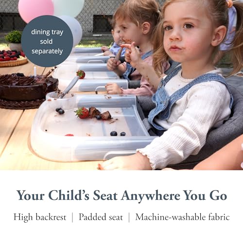 Image of Inglesina Fast Table Chair, Stone Gray Melange - Portable Baby High Chair - for Babies & Toddlers up to 37 lbs - Fits Tables 0.8'' to 3.5'' Thick - Compact & Easy to Use - Travel Bag Included