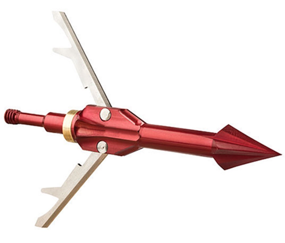 Wac'Em Expandable Deep Six 2 Blade Broadheads (3 Pack), Red, 100 Grain