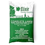 Elixir Gardens 20kg Bag Complete Lawn 4-in-1 Weed, Feed & Moss Killer (N.P.K: 10-2-2+8% Fe) Grass, Lawn & Turf Fertiliser/Feed with Added Iron Sulphate | Treats up to 625 Square Meters