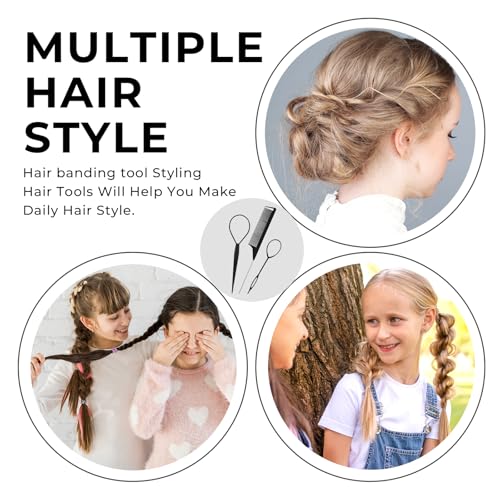 Wosyoodo 3 Stück Haarstyling-Set für Frauen und Mädchen, Set Frisurenhilfe, Haar Tail Twister, Haarflechtwerkzeuge für DIY Frisuren, Frisurenhilfe, Für Frauen, Mädchen