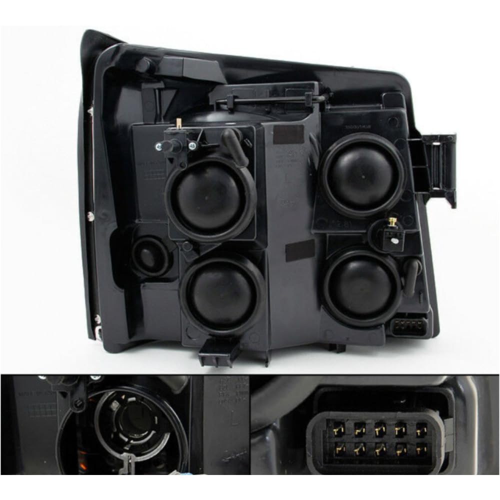 VXTMXEWTPC 2pcs Headlight Front Left Right Driver Passenger Side Clear Lens Chrome Housing Type Headlights Lamps Light for Cadillac for Escalade 2002 GM2503232 GM2502232