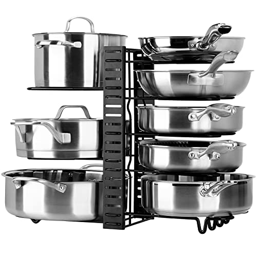 Toplife Organizador y Soporte de Sartenes y Ollas, Estante de Almacenamiento Ollas con 10...