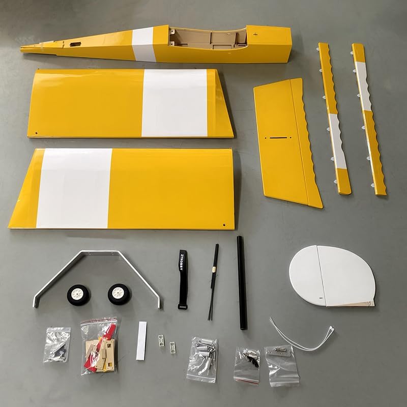 ZYHOBBY F077 58inches Fixed Wing Balsa Wood Gasoline RC Model Airplane-ARF Version (Yellow)