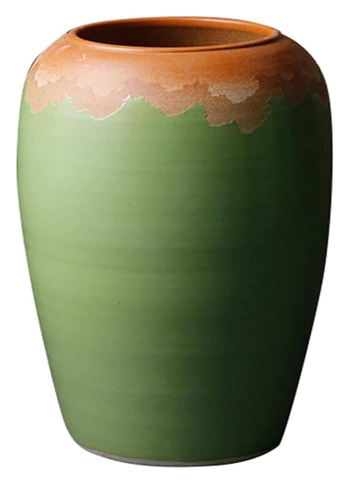 SnamicE Vase Tabletop Floor Distressed with Glazed Flowing Design, Cylinder Dried Flower Height 45/50/60 CM,Grn-30 * 45 cm